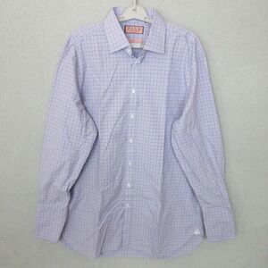 PINK Thomas Pink Classic Fit Plaid Dress Shirt Mens 17 1/2-35 1/2 Long Sleeve